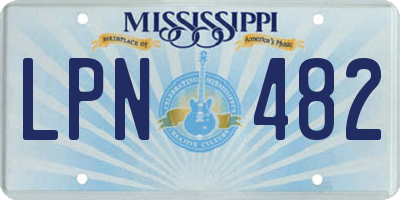 MS license plate LPN482