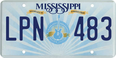 MS license plate LPN483