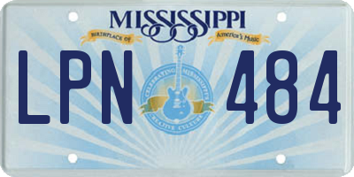 MS license plate LPN484