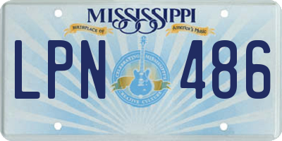 MS license plate LPN486