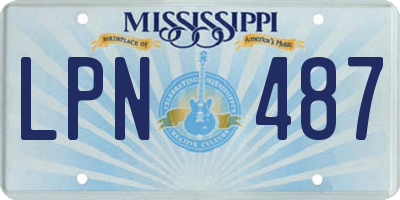 MS license plate LPN487