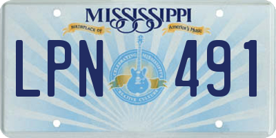 MS license plate LPN491