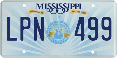MS license plate LPN499
