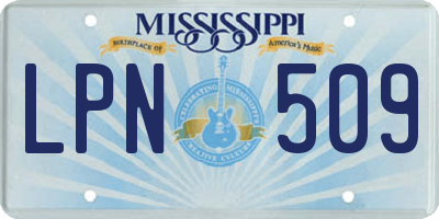 MS license plate LPN509