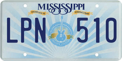 MS license plate LPN510