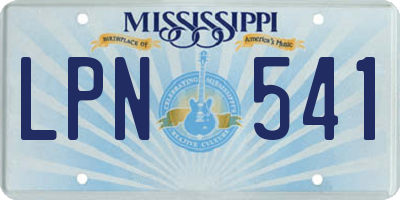 MS license plate LPN541