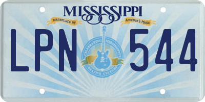 MS license plate LPN544