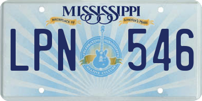 MS license plate LPN546