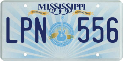 MS license plate LPN556