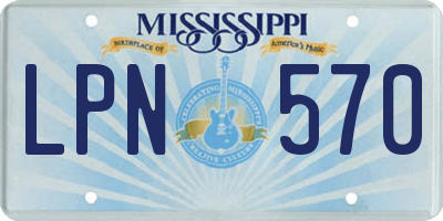 MS license plate LPN570