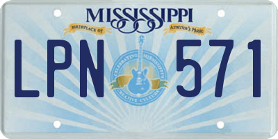 MS license plate LPN571