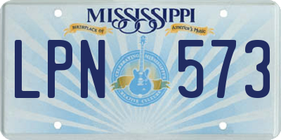 MS license plate LPN573