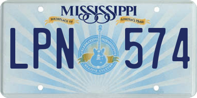 MS license plate LPN574