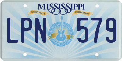 MS license plate LPN579
