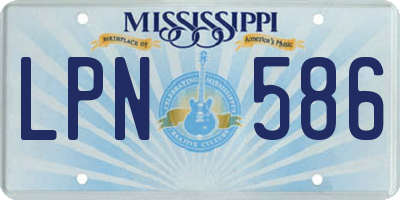 MS license plate LPN586