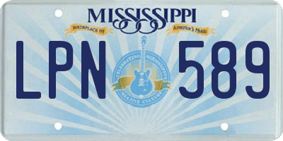 MS license plate LPN589