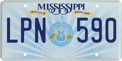 MS license plate LPN590