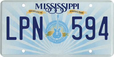 MS license plate LPN594