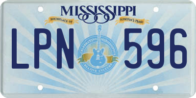 MS license plate LPN596