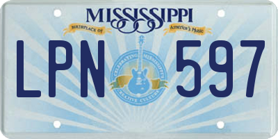 MS license plate LPN597