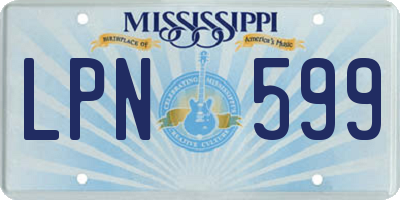 MS license plate LPN599