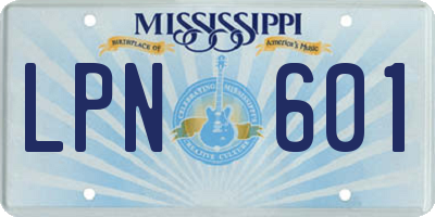 MS license plate LPN601