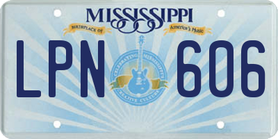 MS license plate LPN606