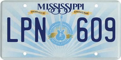 MS license plate LPN609