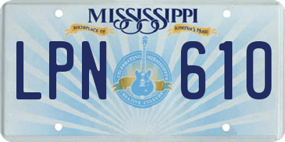 MS license plate LPN610