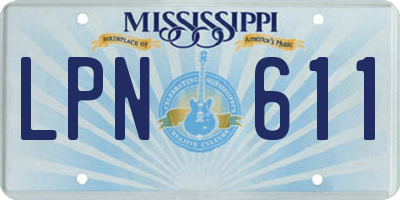 MS license plate LPN611