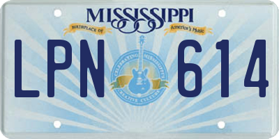 MS license plate LPN614