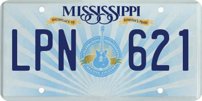 MS license plate LPN621