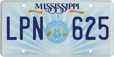 MS license plate LPN625