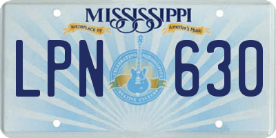 MS license plate LPN630