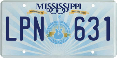 MS license plate LPN631