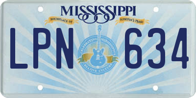 MS license plate LPN634