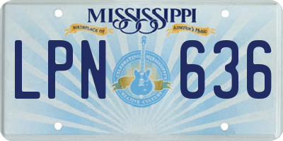 MS license plate LPN636