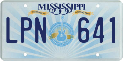 MS license plate LPN641