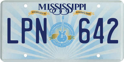 MS license plate LPN642