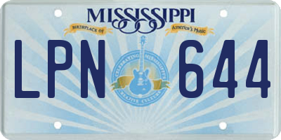 MS license plate LPN644