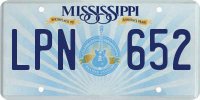 MS license plate LPN652