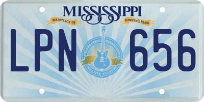 MS license plate LPN656