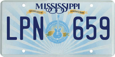 MS license plate LPN659