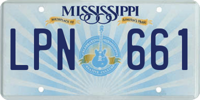 MS license plate LPN661