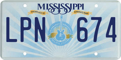 MS license plate LPN674
