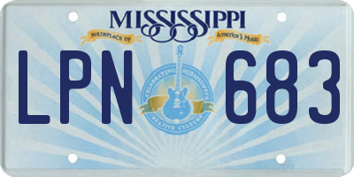 MS license plate LPN683
