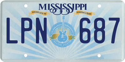 MS license plate LPN687