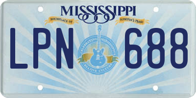 MS license plate LPN688