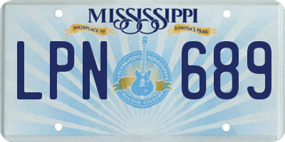 MS license plate LPN689