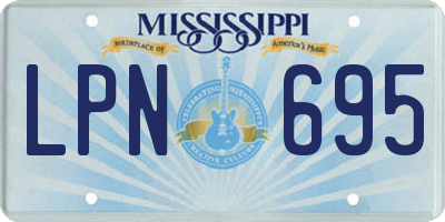 MS license plate LPN695